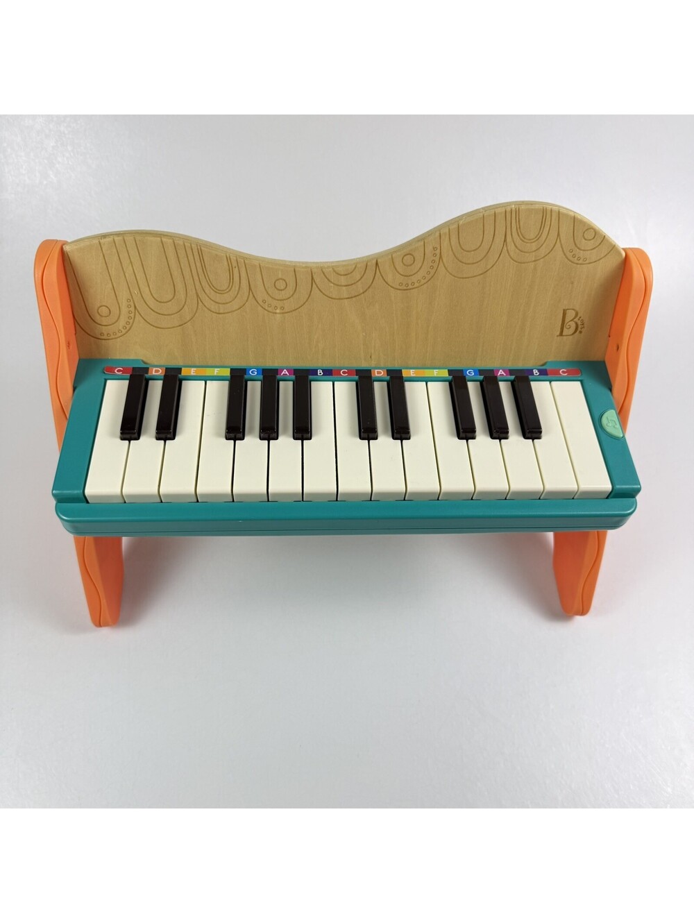 B. Wooden Mini Piano Keyboard Musical Educational Toy Orange/Blue